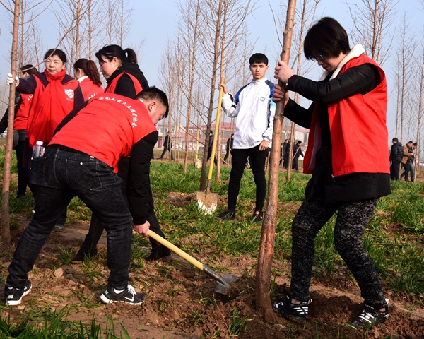  汝南：草長(zhǎng)鶯飛二月天 大好春光植樹去