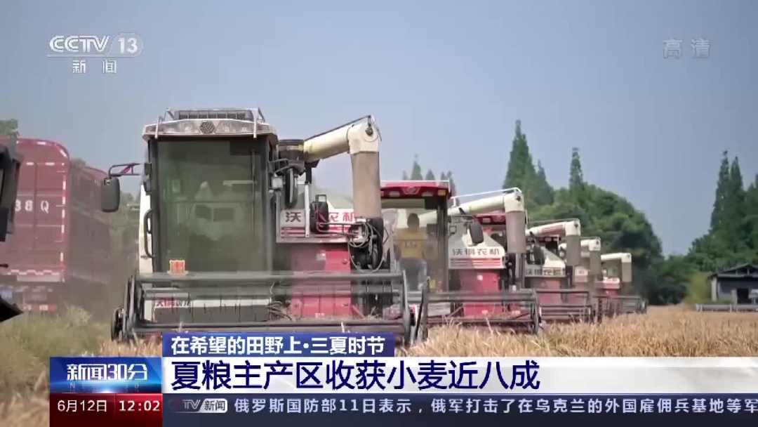 農業(yè)農村部：我國夏糧主產區(qū)收獲小麥近八成