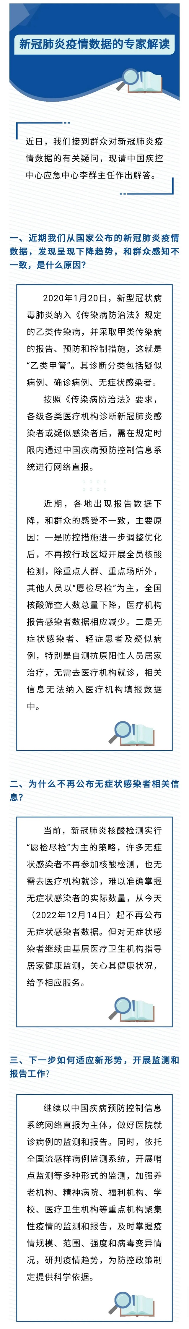 據(jù)國(guó)家衛(wèi)健委消息，今起不再公布無(wú)癥狀感染者數(shù)據(jù)。