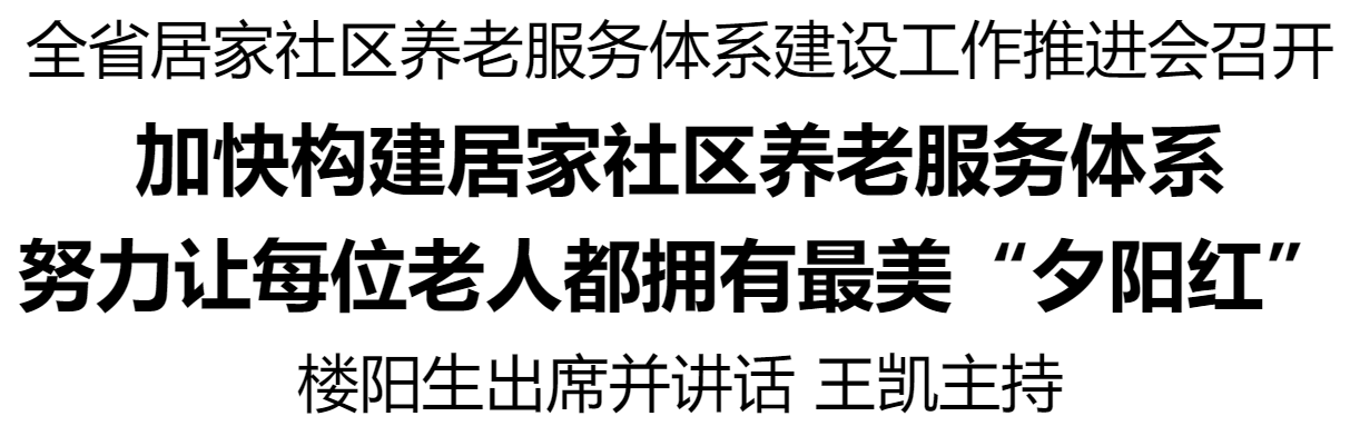 河南省居家社區(qū)養(yǎng)老服務(wù)體系建設(shè)工作推進會召開