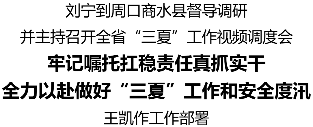 劉寧到周口商水縣督導(dǎo)調(diào)研并主持召開(kāi)全省“三夏”工作視頻調(diào)度會(huì)