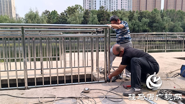 駐馬店開源大道沿河破損觀景臺修繕一新